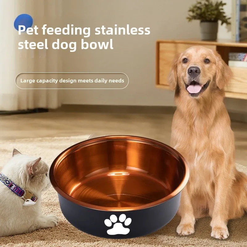 Anti-Slip Dog Bowls Small Medium And Large Dog Feeding Bowls And Water Fountains Stainless Steel Pet Feeders Pet Dog Accessories - Pawsitive Cuddles