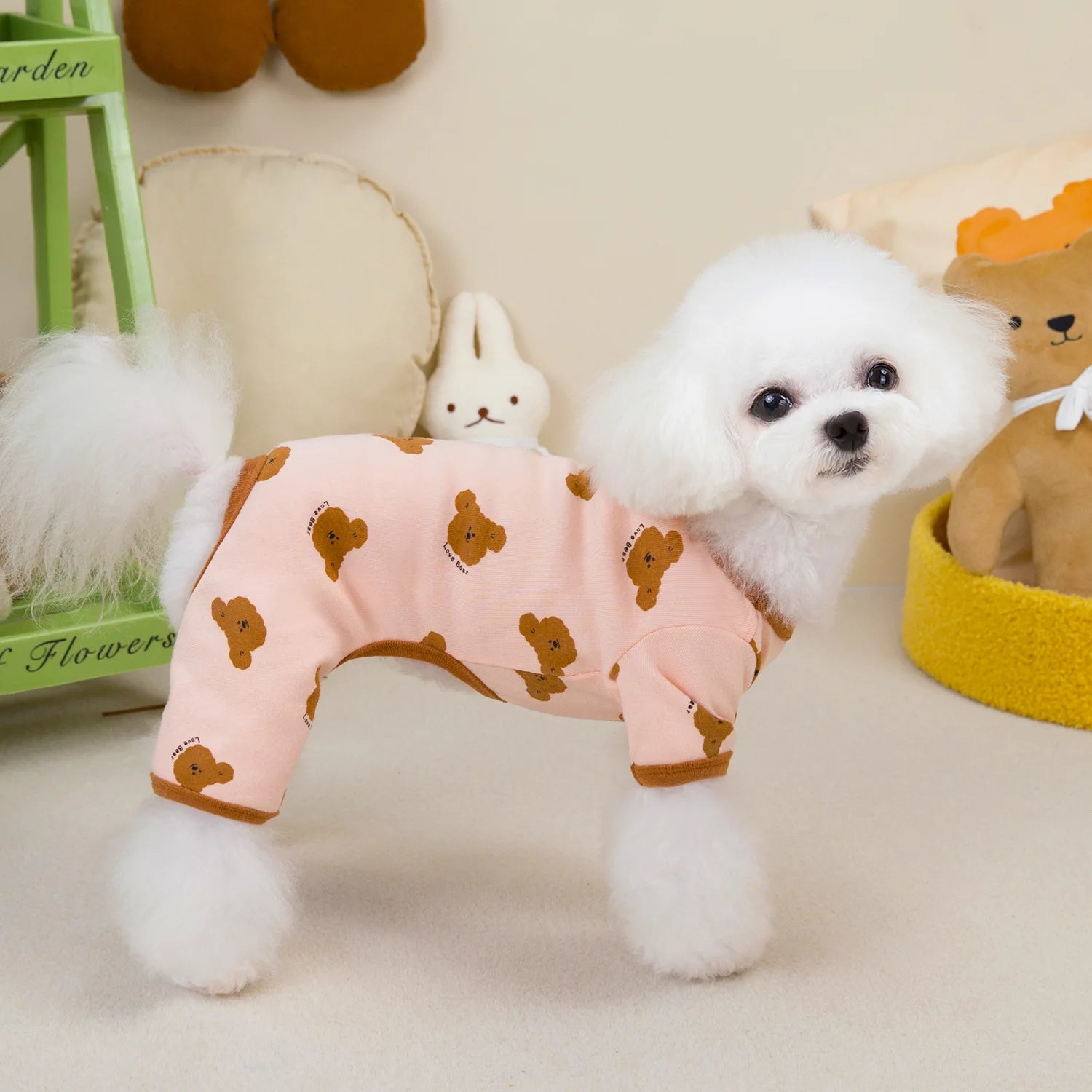 Cute Bear Print Four-Legged Outfit - Pawsitive Cuddles