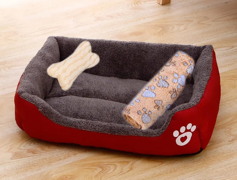 Warm Bone Washable Pet Bed for Dogs & Cats – Soft Cotton Nest - Pawsitive Cuddles