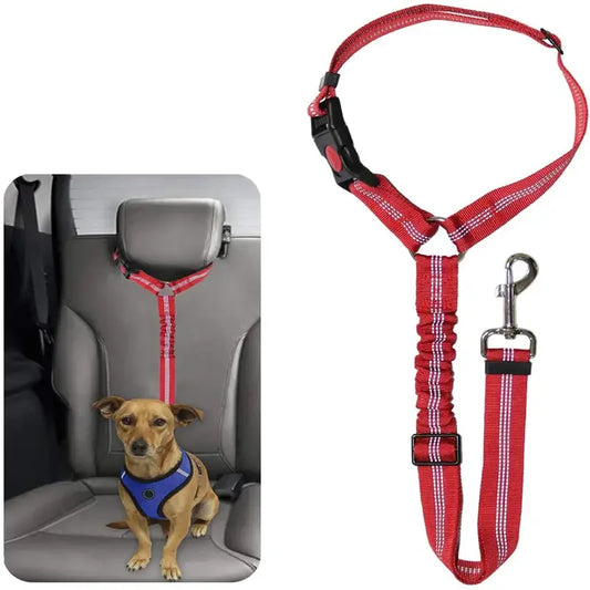 Reflective Dog Car Seat Belt & Puppy Collar Set - Pawsitive Cuddles