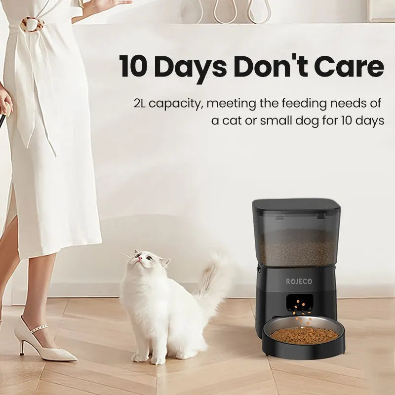 Button-Controlled Smart Cat & Dog Food Dispenser - Pawsitive Cuddles