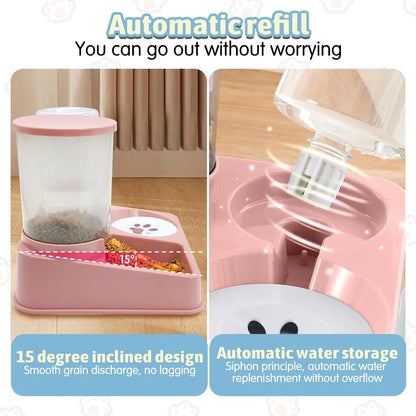 "2-in-1 Automatic Cat Feeder & Water Dispenser – Gravity Food & Waterer"