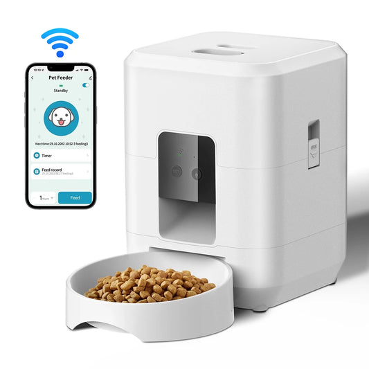 2L Smart Pet Feeder – Tuya App, Auto Dispenser for Cats & Dogs - Pawsitive Cuddles
