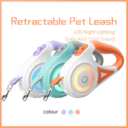 LED Retractable Dog Leash with light - Pawsitive Cuddles