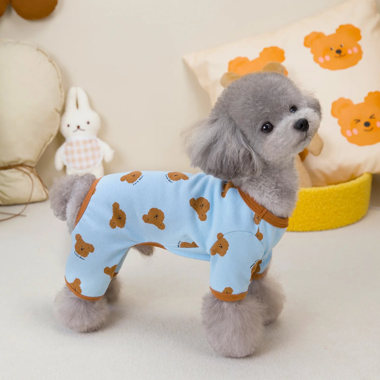 Cute Bear Print Four-Legged Outfit - Pawsitive Cuddles