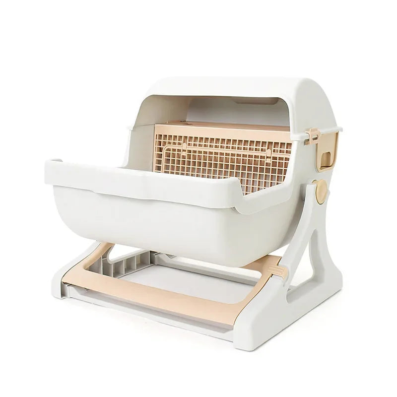Semi-automatic Litter Box Anti-splash  Semi-enclosed - Pawsitive Cuddles