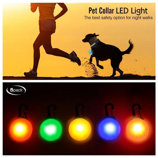 Led Dog Collar Pendant Dog Cat Collar Pet Leads Glow Accessories Bright Necklace Luminous Collar Night Safety Decoration - Click Mart