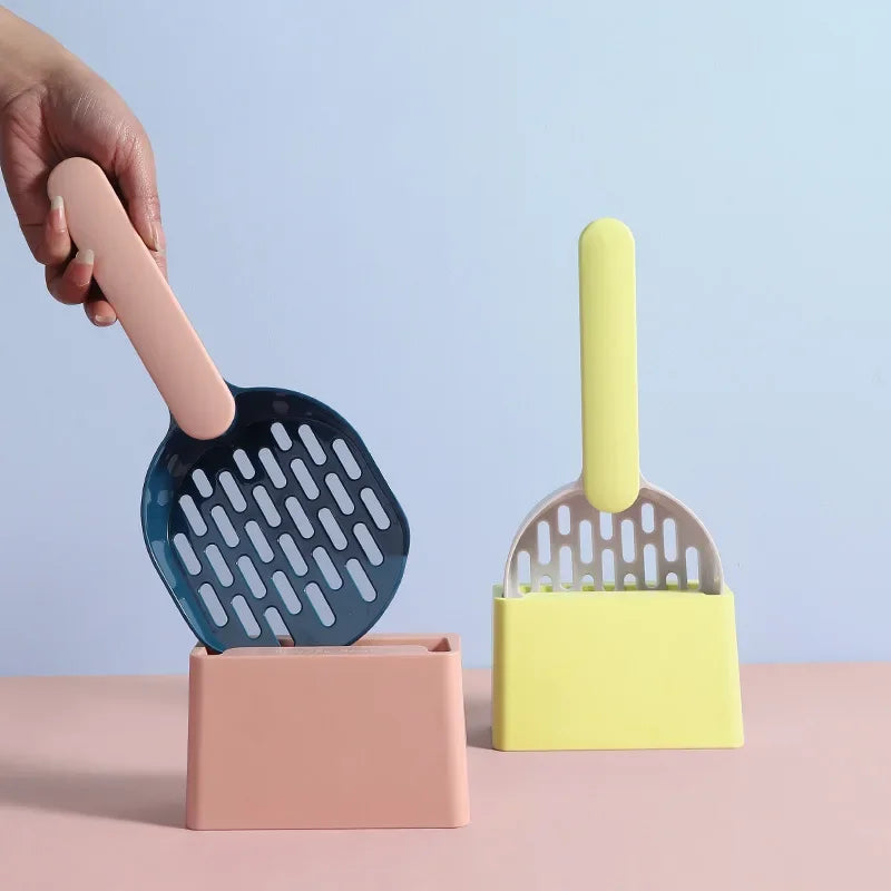 Plastic Shovel with Base for Self-Cleaning Litter Boxes - Pawsitive Cuddles