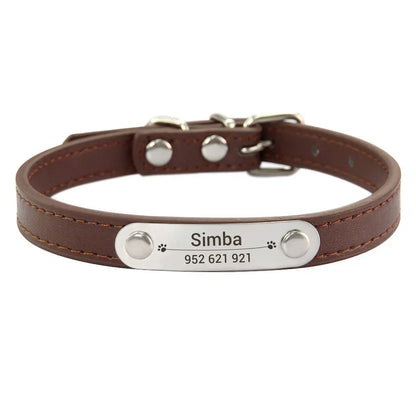 Personalized Dog Collar Name Carved ID - Pawsitive Cuddles