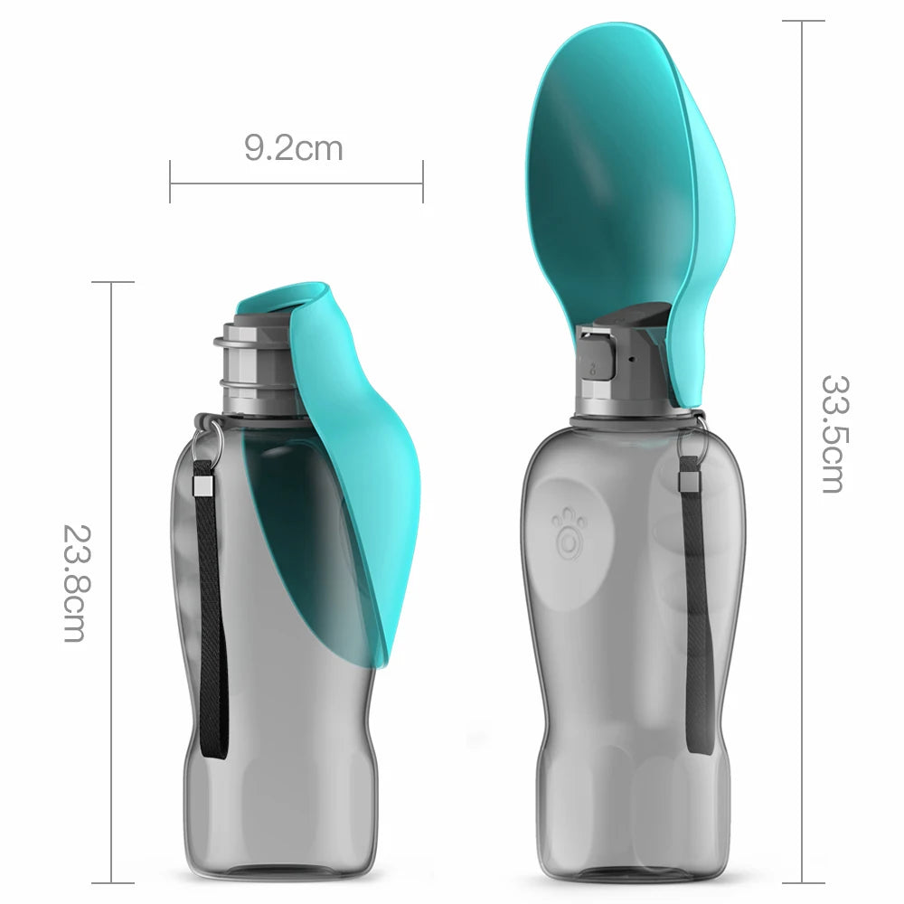 800ml Portable Dog Water Bottle For Big Dogs Pet Outdoor Travel Hiking Walking Foldable Drinking Bowl Golden Retriever Supplies - Pawsitive Cuddles
