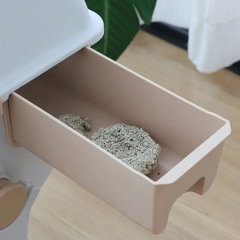 Semi-automatic Litter Box Anti-splash  Semi-enclosed - Pawsitive Cuddles