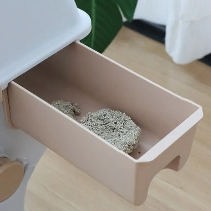 Semi-automatic Litter Box Anti-splash  Semi-enclosed - Pawsitive Cuddles