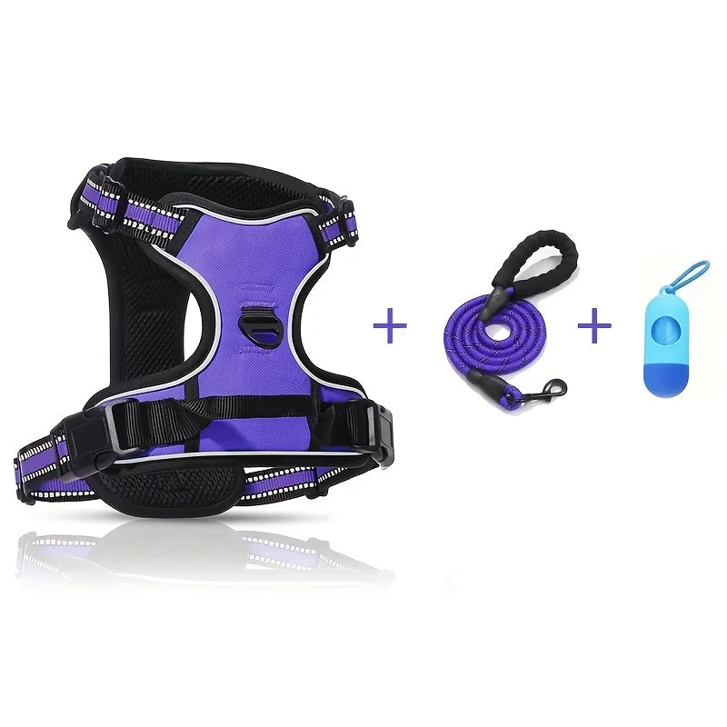 3 Pcs/set Anti-Escape Dog HarnessLeash And Poop Bag - Pawsitive Cuddles