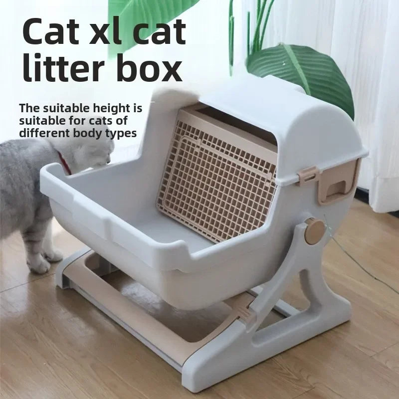 Semi-automatic Litter Box Anti-splash  Semi-enclosed - Pawsitive Cuddles