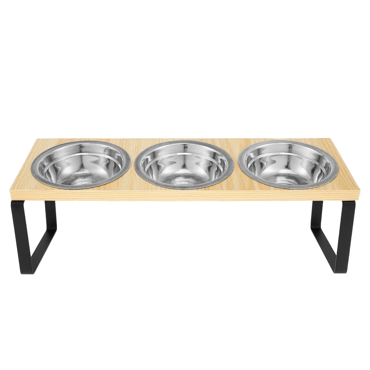 Elevated Pet Bowls Wood  Stand with Stainless Steel - Pawsitive Cuddles