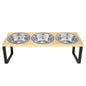 Elevated Pet Bowls Wood  Stand with Stainless Steel - Pawsitive Cuddles
