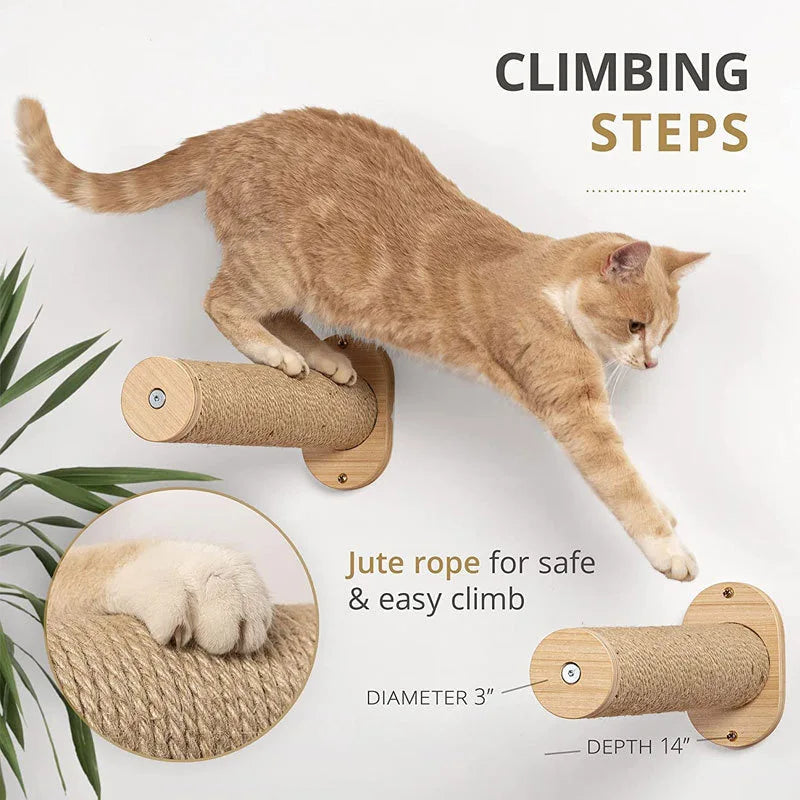Climbing Wall Bed Nest with Cat Steps - Pawsitive Cuddles