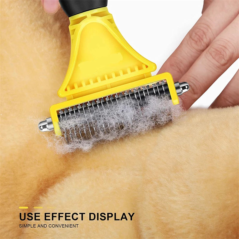 2-Sided Stainless Steel Pet Grooming Brush - Pawsitive Cuddles
