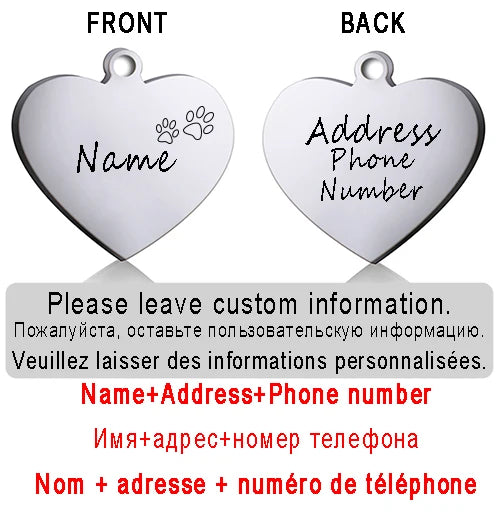 ustom Heart-Shaped Pet ID Tag - Pawsitive Cuddles