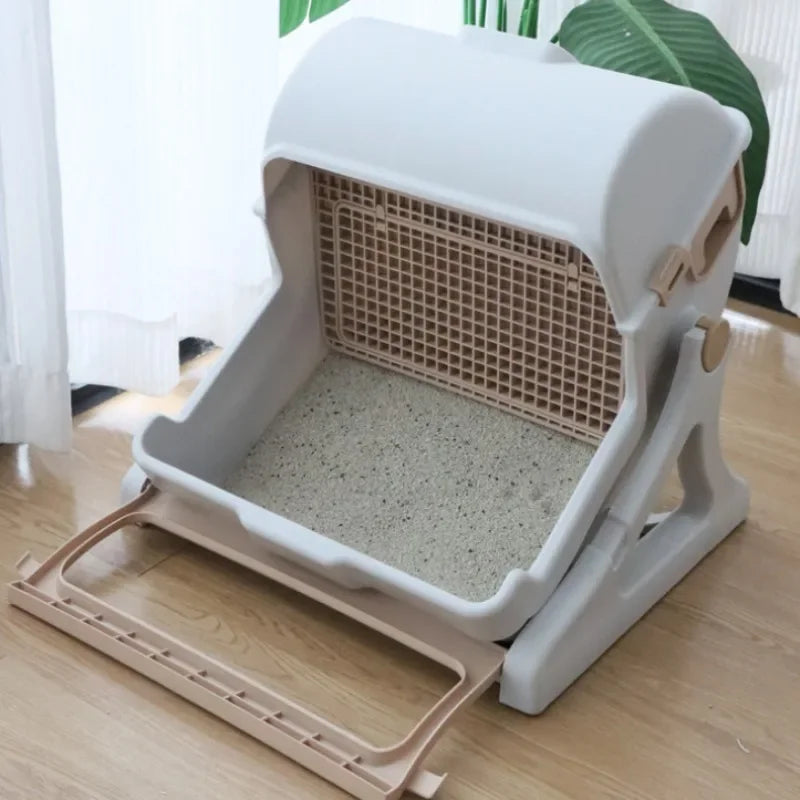 Semi-automatic Litter Box Anti-splash  Semi-enclosed - Pawsitive Cuddles