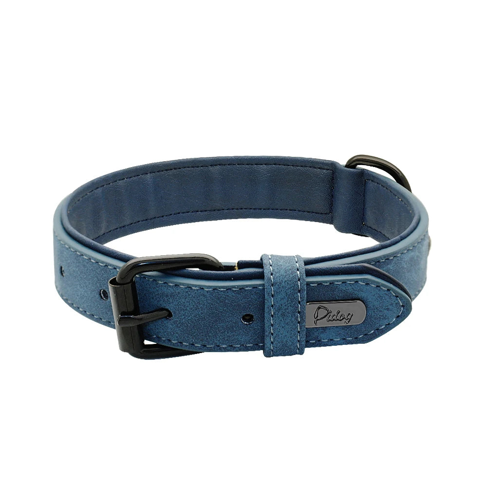 Soft Padded Real Leather Collar for Big Dogs - Pawsitive Cuddles