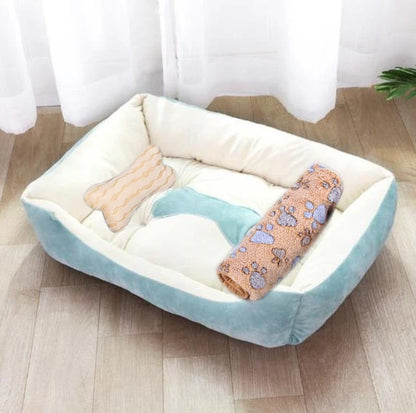 Warm Bone Washable Pet Bed for Dogs & Cats – Soft Cotton Nest - Pawsitive Cuddles