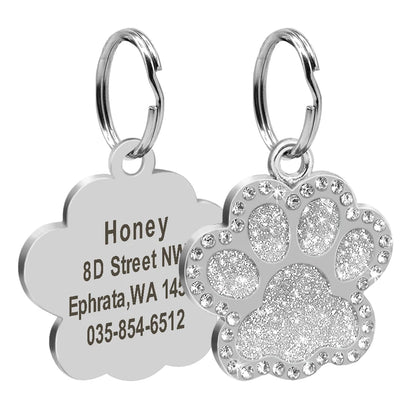 Rhinestone Name Tag for Dogs & Cats - Pawsitive Cuddles
