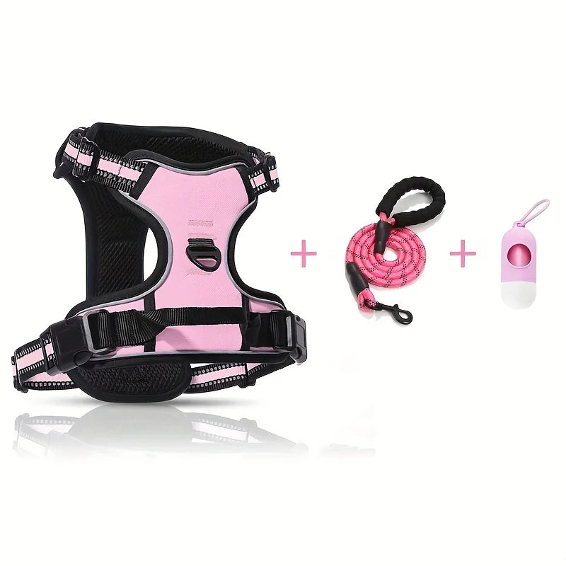3 Pcs/set Anti-Escape Dog HarnessLeash And Poop Bag - Pawsitive Cuddles