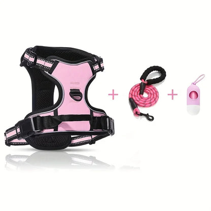 3 Pcs/set Anti-Escape Dog HarnessLeash And Poop Bag - Pawsitive Cuddles