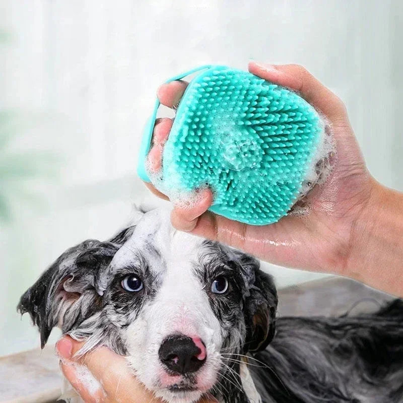 Pet Bathing Brush – Soft Silicone Massager for Dog & Cat Cleaning & Grooming - Pawsitive Cuddles
