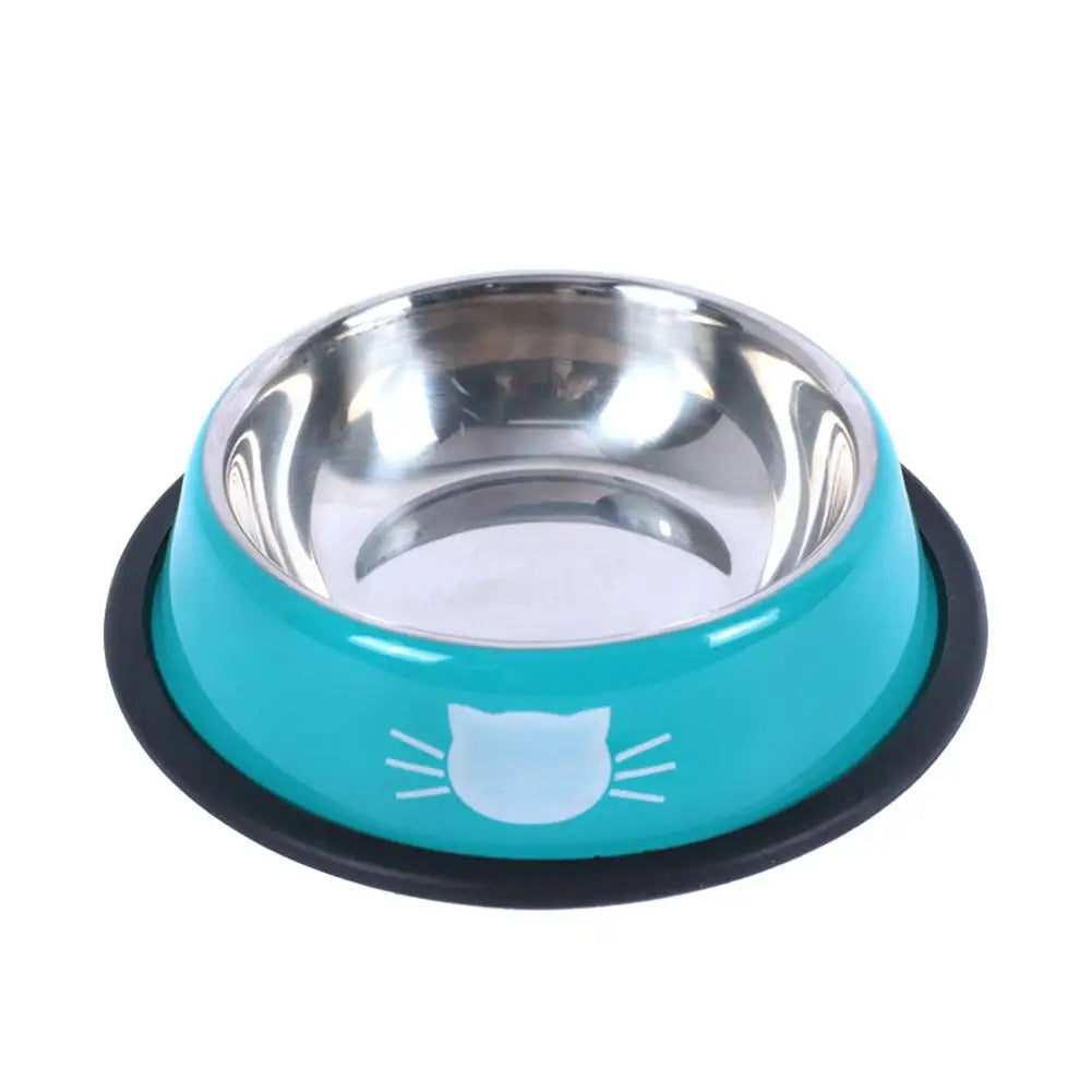 Stainless Steel Cat Food & Water Bowl – Non-Slip Base, Kitten Feeder - Pawsitive Cuddles