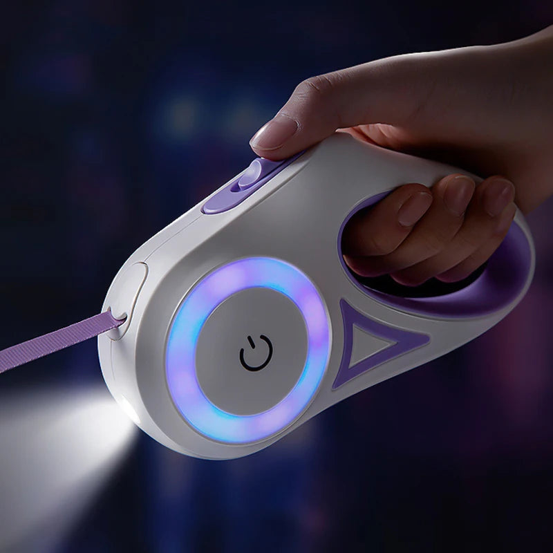 LED Retractable Dog Leash with light - Pawsitive Cuddles