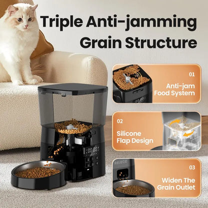 Button-Controlled Smart Cat & Dog Food Dispenser - Pawsitive Cuddles