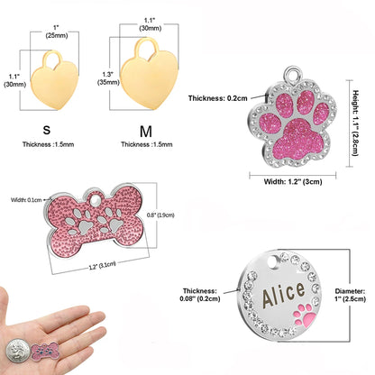 Rhinestone Name Tag for Dogs & Cats - Pawsitive Cuddles