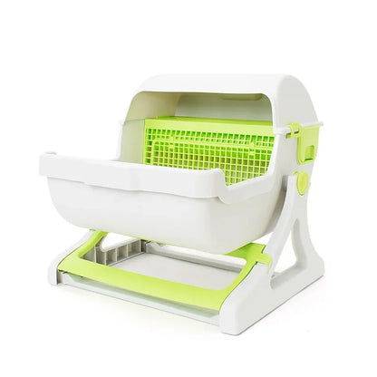 Semi-automatic Litter Box Anti-splash  Semi-enclosed - Pawsitive Cuddles