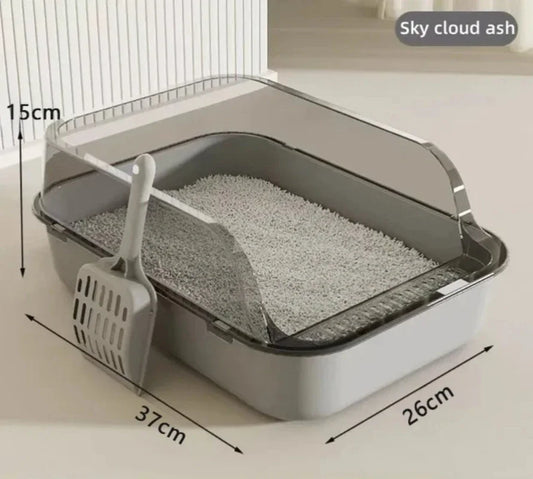 Kitty Sandbox Cat Litter Box Semi-enclosed Splashproof Cat Tray Cat Toilet Cleaning Basin Supplies Pet Toilet Kitten Tray Bedpan - Pawsitive Cuddles
