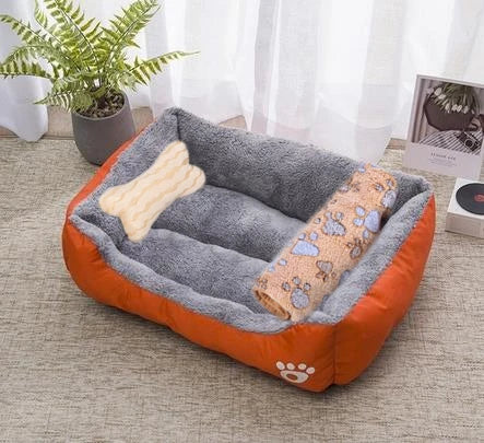 Warm Bone Washable Pet Bed for Dogs & Cats – Soft Cotton Nest - Pawsitive Cuddles