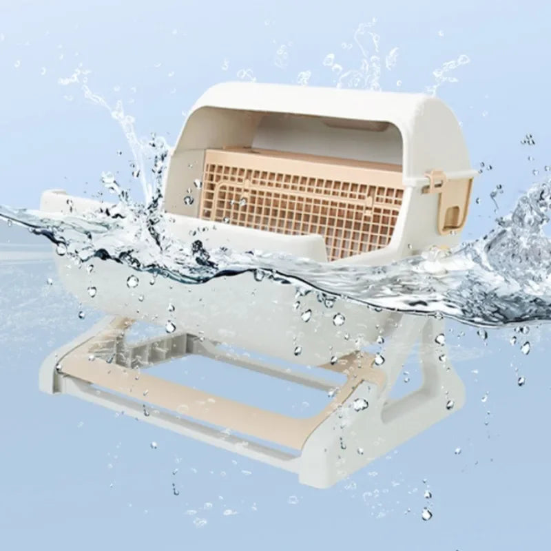 Semi-automatic Litter Box Anti-splash  Semi-enclosed - Pawsitive Cuddles