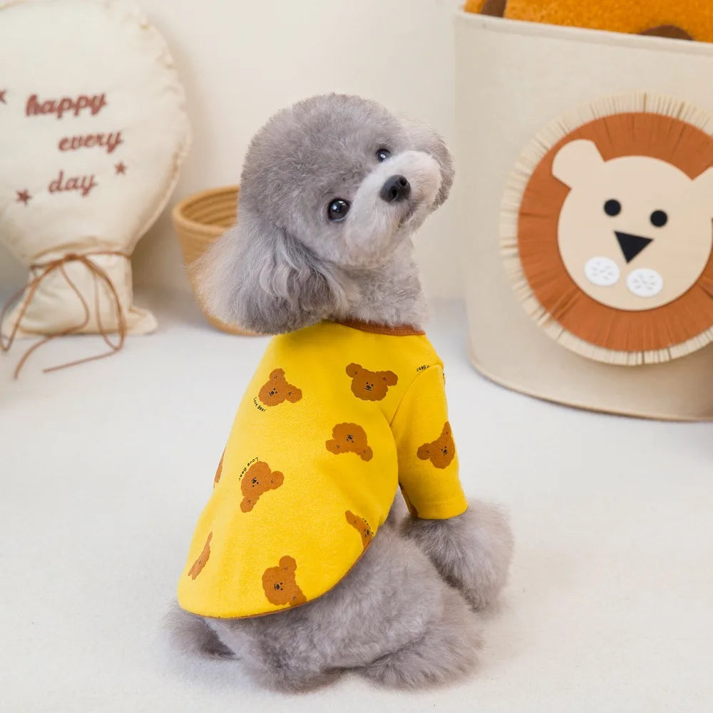 Cute Bear Print Four-Legged Outfit - Pawsitive Cuddles