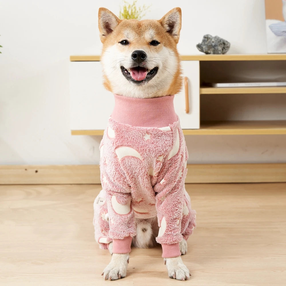 Flannel Dog Pajamas – Warm & Cozy Jumpsuit for Medium & Large Dogs - Pawsitive Cuddles