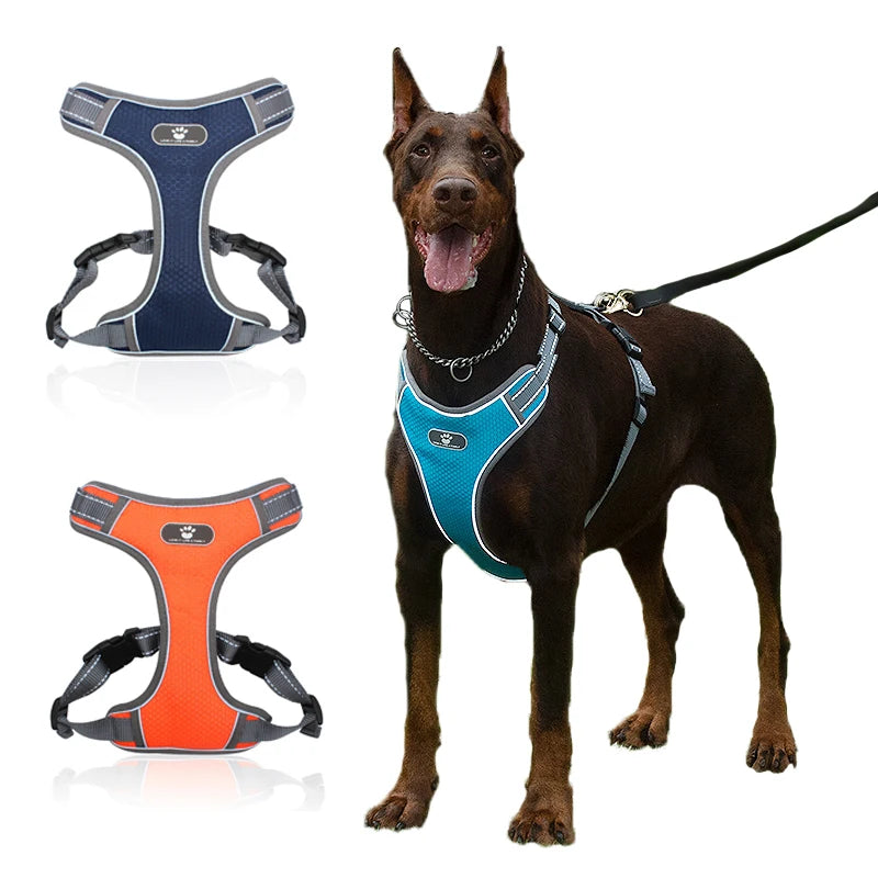Dog Harness Vest Breathable Adjustable Reflective - Pawsitive Cuddles