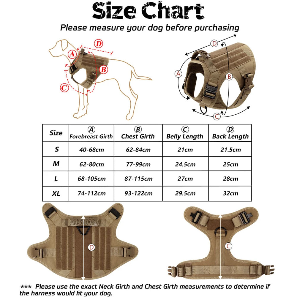Military Large Dog Harness Training Vest - Pawsitive Cuddles