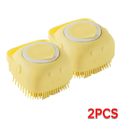 Pet Bathing Brush – Soft Silicone Massager for Dog & Cat Cleaning & Grooming - Pawsitive Cuddles