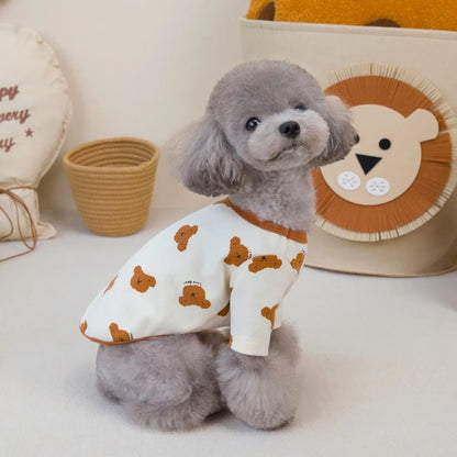 Cute Bear Print Four-Legged Outfit - Pawsitive Cuddles
