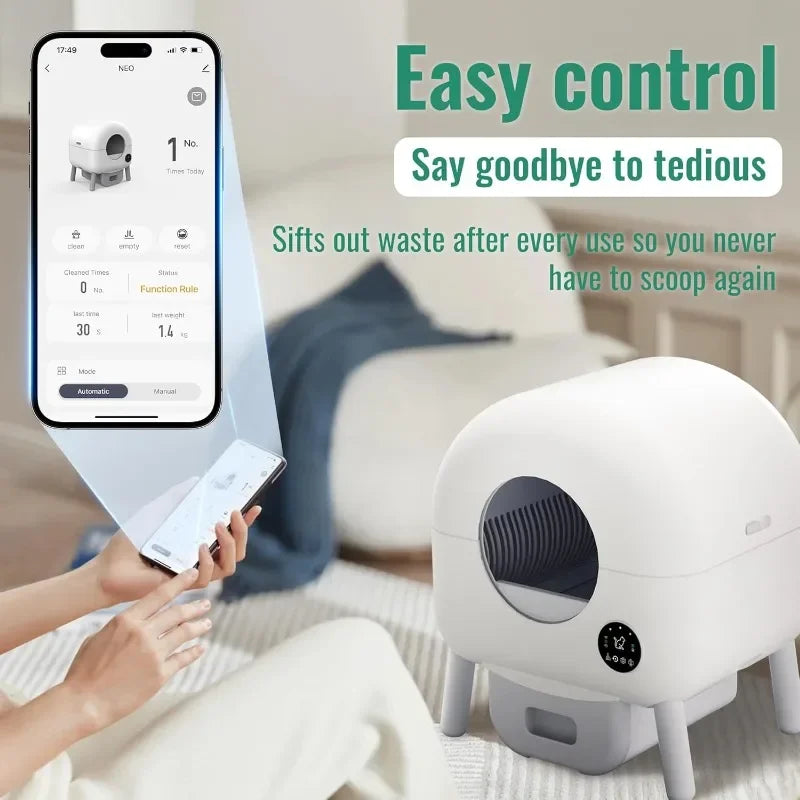 Self-Cleaning, APP Remote Control Cat Litter Box - Pawsitive Cuddles