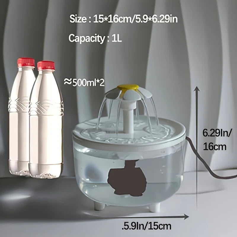 USB Electric Mute 1L Pet Water Fountain Automatic Cat Drink Bowl Filter Pet Drinking Dispenser Drinker For Cats Water Filter - Pawsitive Cuddles