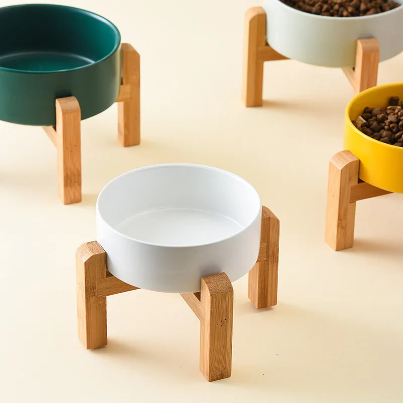 Big Bowl Double Ceramic Elevated Pet Feeders - Pawsitive Cuddles