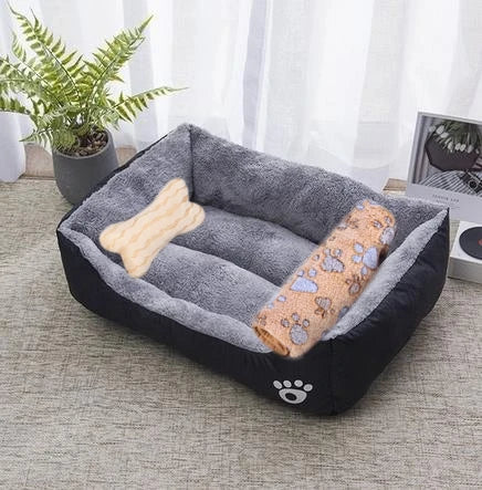 Warm Bone Washable Pet Bed for Dogs & Cats – Soft Cotton Nest - Pawsitive Cuddles