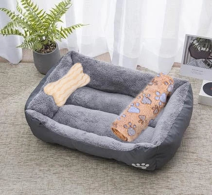 Warm Bone Washable Pet Bed for Dogs & Cats – Soft Cotton Nest - Pawsitive Cuddles