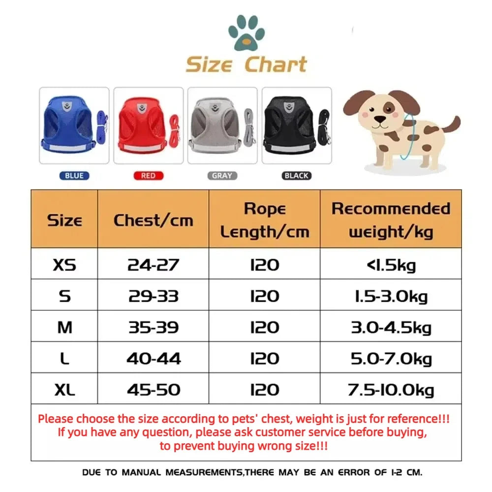 Escape-Proof Mesh Vest for Cats & Small Dogs – Soft Pet Harness with Lead - Pawsitive Cuddles